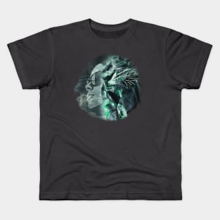 Woman with tiger inner strength Kids T-Shirt